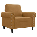 lænestol 60 cm velour brun