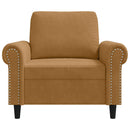 lænestol 60 cm velour brun