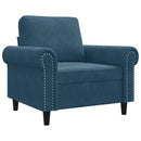 lænestol 60 cm velour Blå