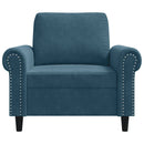 lænestol 60 cm velour Blå