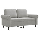 2-personers sofa 120 cm velour lysegrå