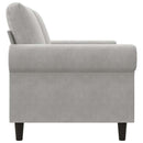 2-personers sofa 120 cm velour lysegrå