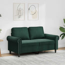2-personers sofa 120 cm fløjl mørkegrøn
