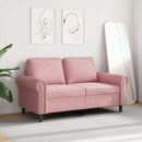 2-personers sofa 120 cm fløjl lyserød