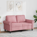 2-personers sofa 120 cm fløjl lyserød