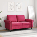 2-personers sofa 120 cm fløjl vinrød