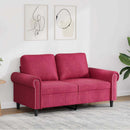 2-personers sofa 120 cm fløjl vinrød