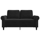 2-personers sofa 120 cm fløjl sort