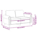 2-personers sofa 120 cm fløjl sort