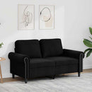 2-personers sofa 120 cm fløjl sort