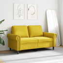 2-personers sofa 120 cm fløjl gul