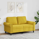 2-personers sofa 120 cm fløjl gul