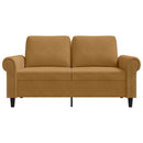 2-personers sofa 120 cm fløjl brun