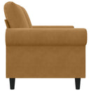2-personers sofa 120 cm fløjl brun