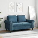 2-personers sofa 120 cm fløjl blå