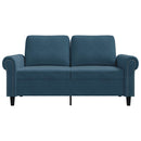 2-personers sofa 120 cm fløjl blå