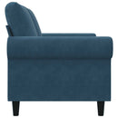 2-personers sofa 120 cm fløjl blå