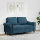 2-personers sofa 120 cm fløjl blå