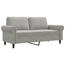 2-personers sofa 140 cm fløjl lysegrå