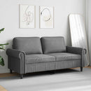 2-personers sofa 140 cm fløjl mørkegrå