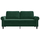 2-personers sofa 140 cm fløjl mørkegrøn