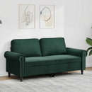 2-personers sofa 140 cm fløjl mørkegrøn