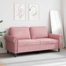 2-personers sofa 140 cm fløjl lyserød
