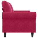 2-personers sofa 140 cm fløjl vinrød