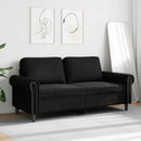 2-personers sofa 140 cm fløjl sort