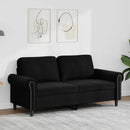 2-personers sofa 140 cm fløjl sort