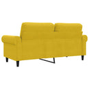 2-personers sofa 140 cm fløjl gul