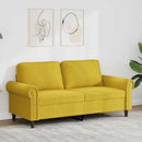 2-personers sofa 140 cm fløjl gul