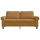2-personers sofa 140 cm fløjl brun