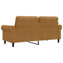2-personers sofa 140 cm fløjl brun