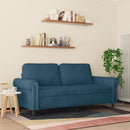 2-personers sofa 140 cm fløjl blå