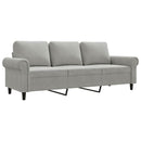 3-personers sofa 180 cm velour lysegrå