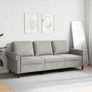 3-personers sofa 180 cm velour lysegrå
