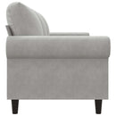 3-personers sofa 180 cm velour lysegrå