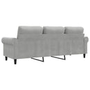 3-personers sofa 180 cm velour lysegrå