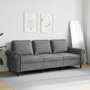 3-personers sofa 180 cm fløjl mørkegrå