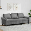 3-personers sofa 180 cm fløjl mørkegrå