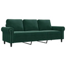 3-personers sofa 180 cm fløjl mørkegrøn