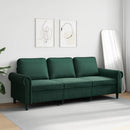 3-personers sofa 180 cm fløjl mørkegrøn