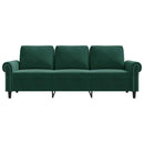 3-personers sofa 180 cm fløjl mørkegrøn