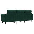 3-personers sofa 180 cm fløjl mørkegrøn