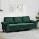 3-personers sofa 180 cm fløjl mørkegrøn