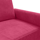 3-personers sofa 180 cm fløjl vinrød