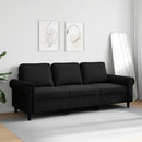 3-personers sofa 180 cm velour sort
