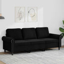 3-personers sofa 180 cm velour sort