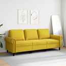 3-personers sofa 180 cm velour gul